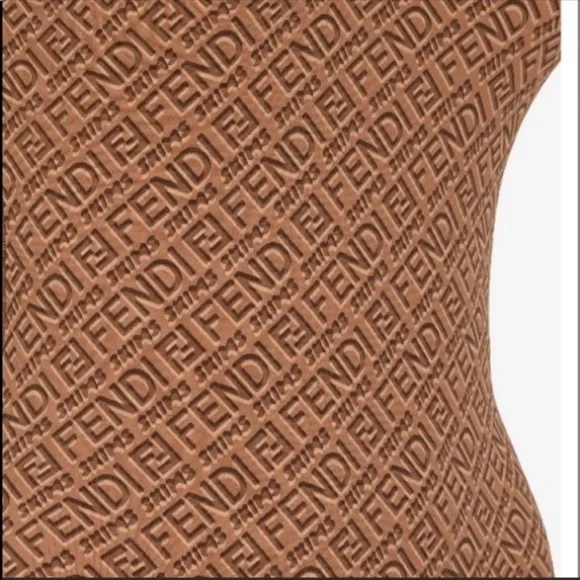 FENDI x SKIMS HIGH NECK BODYSUIT 2XL IN CALIFORNIA (TAN) - Picture 13 of 13
